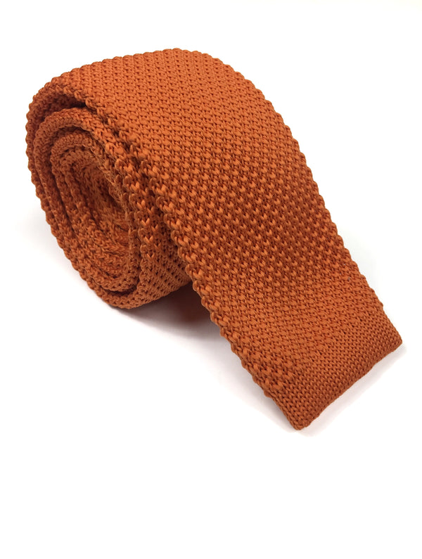 Solid Orange Knit NeckTie | G+Co. Apparel