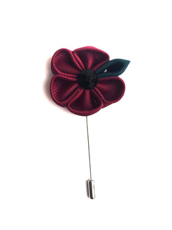 Burgundy Flower Lapel Pin | G+Co. Apparel