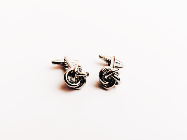 Silver Metal Knot Cufflinks | G+Co. Apparel