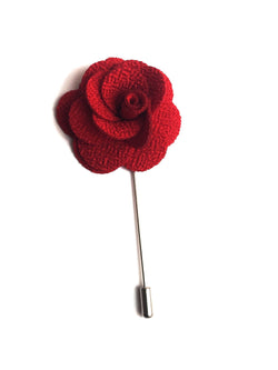 Accessories - Red Flower Lapel Pin