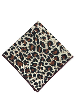 Brown Leopard Print Pocket Square