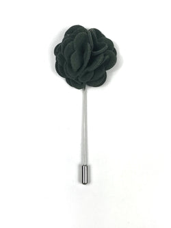 Dark Green Flower Lapel Pin
