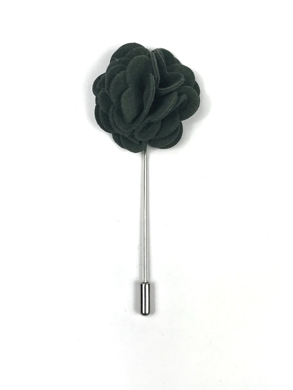 Dark Green Flower Lapel Pin