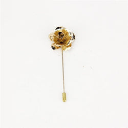 Gold Metallic Rose Lapel Pin
