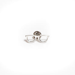Silver Glasses Lapel Pin