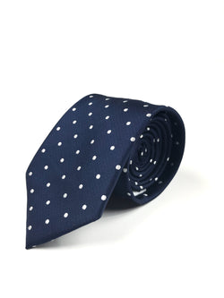 Navy Blue and White Polka Dot Tie