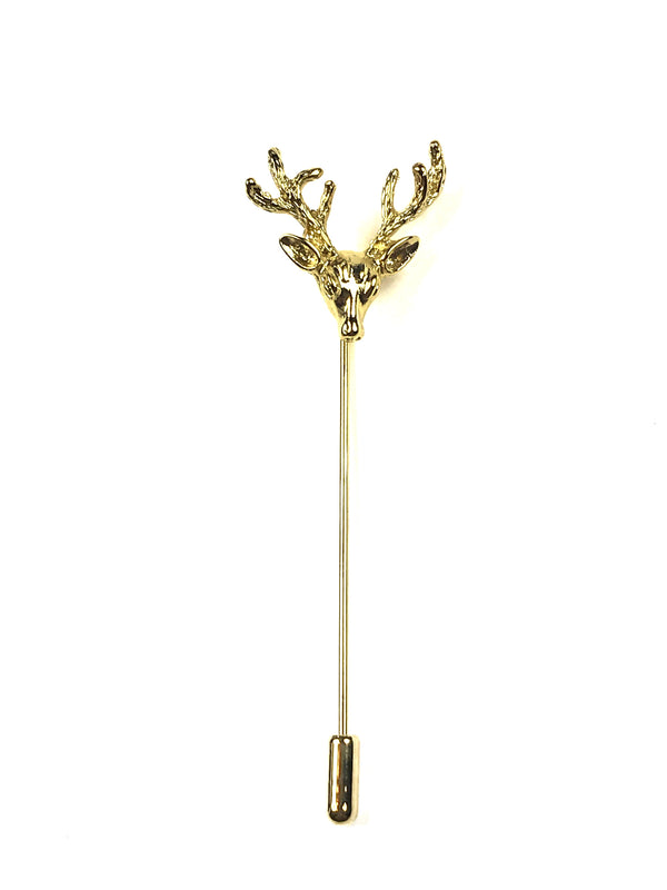 Gold Stag Lapel Pin