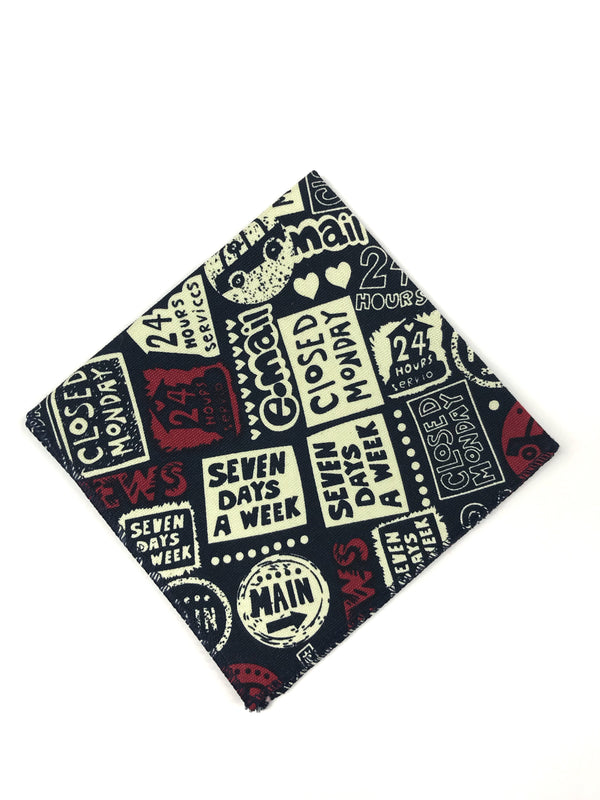 Navy White and Red Pocket Square