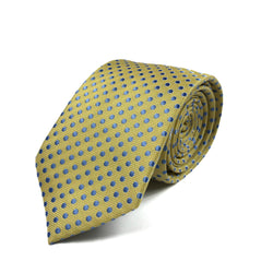 Yellow and Light Blue Polka Dot Tie