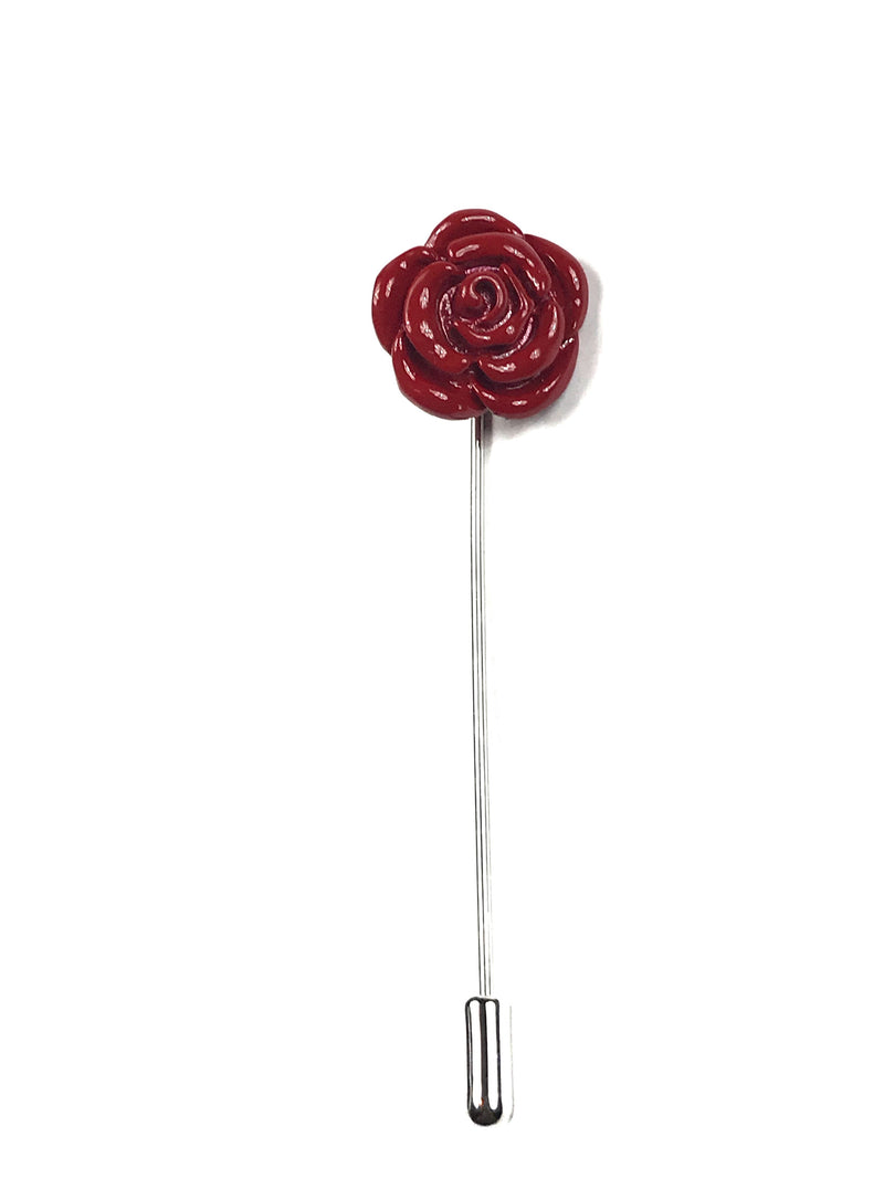 Red Rose Metal Lapel Pin
