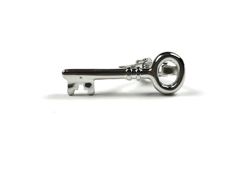 Silver Key Tie Bar