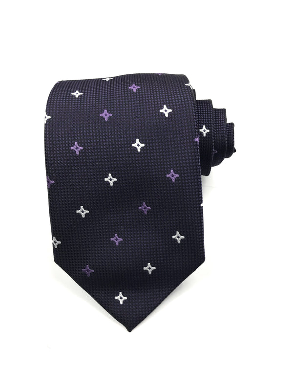 Purple Star Patterned Tie