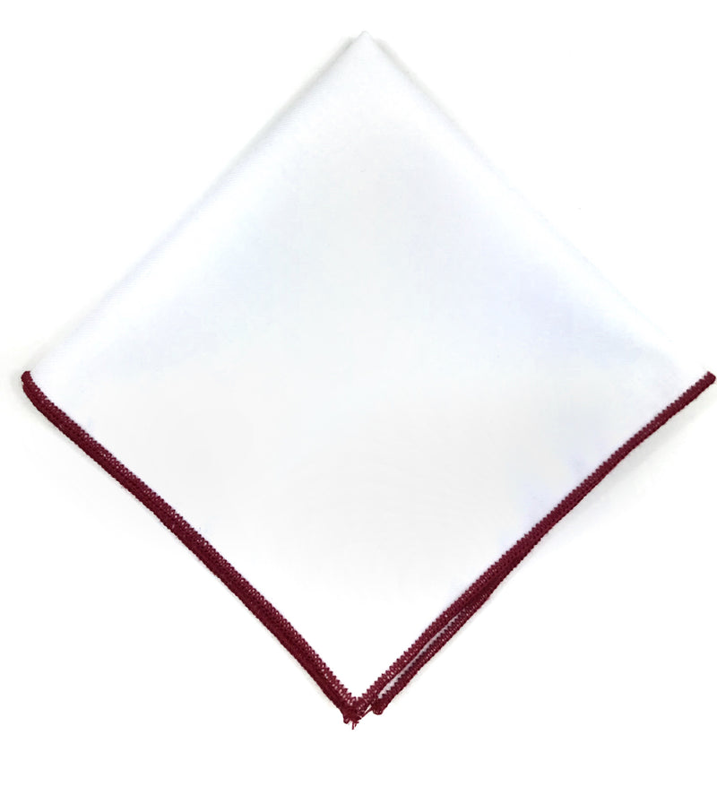 White and Red Pocket Square