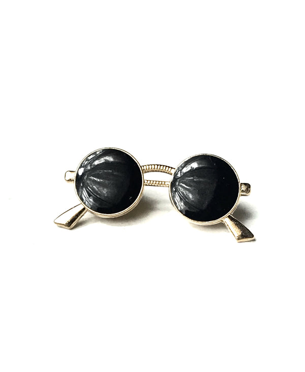 Black and Silver Sunglasses Lapel Pin