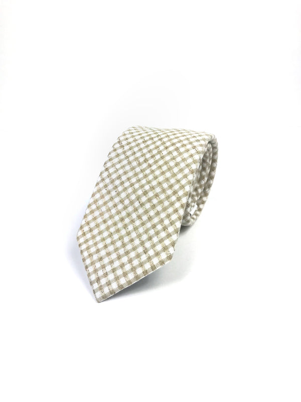 Tan Checkered Tie